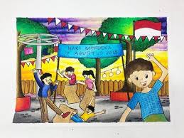 Gambar rumah sederhana, gambar rumah tingkat dan sketsa gambar rumah. Contoh Lukisan Tema Hari Kemerdekaan Cikimm Com