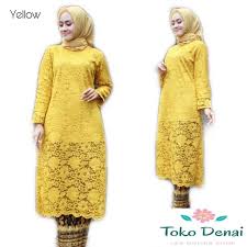 Okey, langsung aja deh kita simak ragam. Setelan Kebaya Brokat Gamis Kurung Tunik Warna Gold Shopee Indonesia