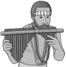 Solomon Islands Panpipes Wind Instruments Grayscale Image Clip Art Modern Pictures
