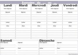 Planning Vierge Menu De La Semaine Planning Vierge Menu Semaine Modele De Planning