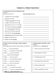 Subject Vs Object Questions This Or That Questions Subject And Verb Subject Object
