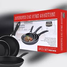 Aluminum Nonstick Frying Pan Set 3piece 8 Inches 9 5 Inches 11 Inches Fry Pan Frying Pan Cookware Set Dishwasher Safe By Ut Cookware Set Fry Pan Set Pan Set