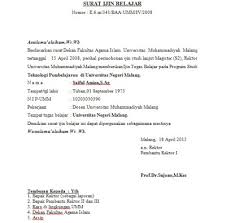 Surat ini dipergunakan ketika seorang karyawan tidak bisa masuk kerja sebagaimana biasanya. Contoh Surat Permohonan Izin Kuliah Kepada Atasan Doc Nusagates