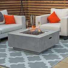 For residential & commercial fire pits. Fire Pit Table With Wind Guard Light Grey Albany Gas Fire Pit