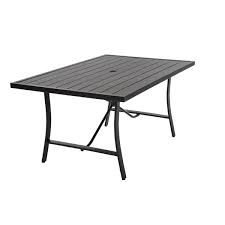 Patio table with umbrella hole canada. Cosco Outdoor Living Smartconnect Dining Patio Table 38 6 In X 60 2 In Dark Gray 88409brge Rona