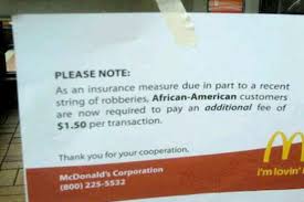 Restaurant management and crew employees can be found on the usa. Mcdonald S Isn T Charging African Americans 1 50 Extra Eater