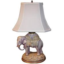 Austrian Porcelain Elephant Lamp Austria Circa 1900 The Well Modeled Pachyderm In Shades Of Pink And Oc Elephant Lamp Vintage Table Lamp Elephant Table Lamp