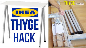 Ikea Thyge Desk Assembly Hack Thyge Desk Legs Linmon Table Top Youtube