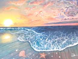 This tutorial focuses heavily on blending with acrylic. Ocean Sunset Painting By Jai Adams Saatchi Art