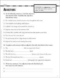 Adjectives Grammar Practice Printable Test Prep And Tests Skills Sheets