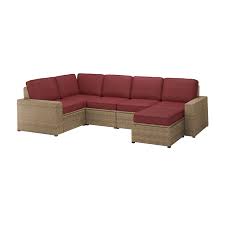 How to choose the best modern outdoor sofa. Solleron Modular Corner Sofa 4 Seat Outdoor With Footstool Brown Jarpon Duvholmen Brown Red Ikea