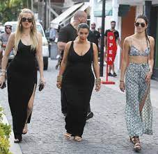 Khloe kardashian outfits kendall jenner outfits koko kardashian estilo kardashian robert kardashian khloe kardashian bodysuit kardashian khloe kardashian style kardashian jenner kardashian fashion kylie jenner jean vest outfits cute outfits cut jeans black pumps leotards. Kardashian Jenner Family Vacation Outfits In St Barts Popsugar Fashion