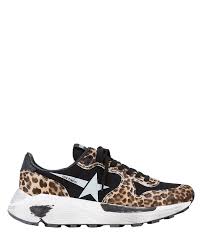 Leopard White Star Running Sneakers Sneakers Running Sneakers Black Laces