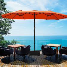 When you are looking for teak patio furniture for the outdoor living space at your home, you will see that wayfair has just what you need. Freeport Park Ofelia 8 X 15 Rectangular Market Umbrella Wayfair Patio Umbrella Outdoor Umbrella Outdoor Patio Umbrellas