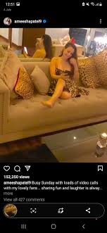 So I was going through Ameesha Patels ig feed and noticed how shes  pretending to be on a video call with someone when theres clearly no one  on her screen (mirror reflection).