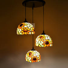 Fashion Rustic Dining Room Tiffany Sunflower Pendant Light Bar Lighting Pendant Lights Aliexpress