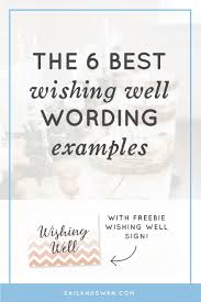 The 6 Best Wishing Well Wording Examples Wishing Well Wording Ideas