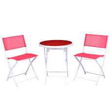 Garden bistro set rustic wooden patio outdoor cafe metal folding 2 chairs table. Costway 3 Pcs Folding Bistro Table Chairs Set Garden Backyard Patio Furniture Red Op3355re Garden Furniture Sets Aliexpress