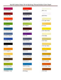 Aurifil Cot Clr Crd Real Thread Egyptian Cotton Mako 50wt Color Chart 252 Colors