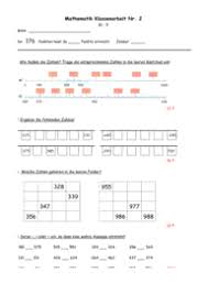 Aufgabe zum schweizer zahlenbuch 3. Zahlenraum Bis 1000 Mathematik 3 Klasse Klassenarbeiten Zahlenraum Mathematik 3