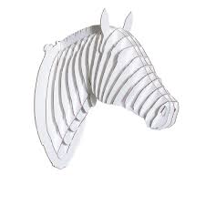 Trophee Tete De Cheval En Carton Blanc Gm Cardboard Safari Tete De Cheval Cheval Animaux En Carton