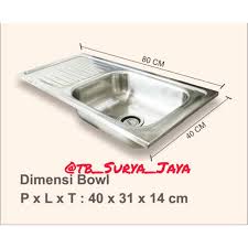 Harga rak piring full aluminium susun 3 / rak piring wastafel. Bak Cuci Piring Stanlees Plus Afur Winsar Uk 80 Cm X 40 Cm Shopee Indonesia