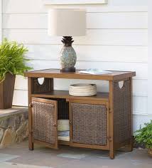 Made For Outdoor Entertaining Our Urbanna Wicker Storage Console Table Features Superior Materia Used Outdoor Furniture Console Table Outdoor Furniture Covers
