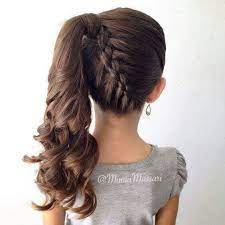 Messy bun & headband // latest hairstyles. Just A 7 Year Old Hair Do Little Girl Braid Hairstyles Braided Ponytail Hairstyles Girls Hairstyles Braids