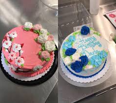 «this is what happens when you buy cake at walmart. I M Just A Walmart Decorator But These Were 2 Recent Cakes I Really Enjoyed Working On Despite Being Rushed The Cherry Blossom Was For Myself While The Blue One Was Someone Asking