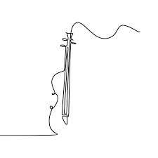Cello One Line Drawing Vector Illustration New Minimalism Style Music Theme Music Clipart Cello Music Png And Vector With Transparent Background For Free Do Line Drawing Violin Drawing How To Draw