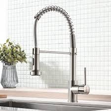 Ein hochwertiger wasserhahn ist ein wichtiger bestandteil von einer schönen küche. Kucheninstallation 360 Schwenkbar Mit Spiralfeder Brause Ausziehbar Gastro Hochdruck Kuchenarmatur Spultischarmatur Timaco Wasserhahn Kuche Schwarz Baumarkt