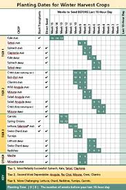 Winter Harvest Crops Planting Chart Calculator For A