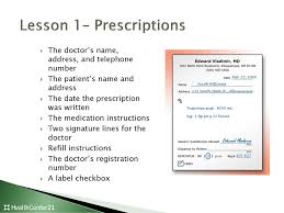 Labeled prescription with doctors name sample. Lesson 1 Labels And Prescriptions Ppt Download