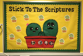 Layering border can be a little tricky… but, maria from kindercraze has your back. Stick To The Scriptures Cactus Bulletin Board Christian Bulletin Boards Teacher Bulletin Boards Church Bulletin