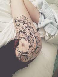 I Wanna Feel Weightless Thigh Piece Tattoos Floral Thigh Tattoos Typography Tattoo