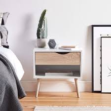 The home decorators collection chennai white wash nightstand and stylewell fendale 1 drawer ivory wood nightstand (18.11 in w. Modern Nightstand Table Christow Small White Bedside Table With Drawer Wood Bedside Cabinet With Shelf Contemporary