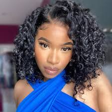Water Wave Lace Front Wigs Human Hair Wavy Bob Wigs