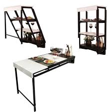 Wall Mounted Convertible Shelf Table In 2020 Wall Mounted Dining Table Wall Mounted Table Shelves
