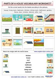 parts of a house vocabulary activity worksheet vocabulary english vocabulary vocabulary activities