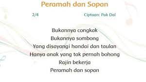 Panjang Pendek Lagu Peramah Dan Sopan Youtube