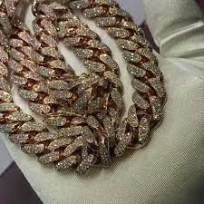Rose Gold Cuban Bust Down Big Diamond Cheap Diamond Diamond