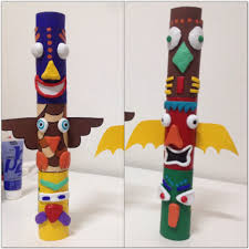 Bastelidee Upcycling Marterpfahl Basteln Totem Activite Manuelle Deco Arts Et Loisirs Creatifs