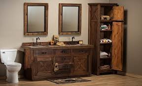 The client put several antique log cabins together. Log Cabin Bathroom Furniture And Barnwood Bathroom Vanities