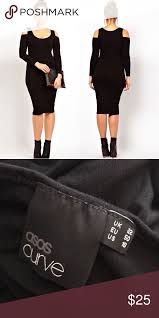 Asos Curve Cold Shoulder Midi Dress Size 18 With Images Size 18 Dress Asos Curve Dresses Long Sleeve Bodycon Dress