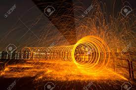 Tunnel Shape Of Long Exposure Photography Using Steel Wool Burning At Night Stock Photo Picture And Royalty Free Image Image 131690000