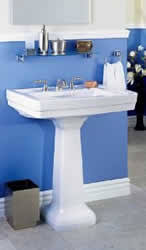 how to install a pedestal sink