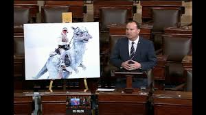 Ronald usually likes to go with the flow of things. Meet The Artist Behind An Outrageous Image Of Ronald Reagan Riding A Dinosaur That Was Made Famous On The Us Senate Floor This Week