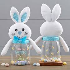 Just select one from the letters below, edit it, make a printout and gift it to your children. Some Bunny Loves You Personalized Easter Bunny Candy Jar Blue Easter Gifts