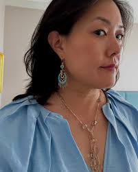 Baby blue seems to be a theme for me. I love blue enamel Victorian anything  and these pendant earrings are summer perfection. Paired with a rock  crystal orb lariat you can really