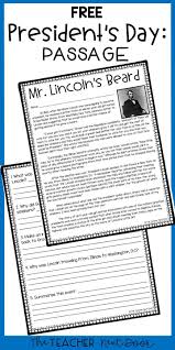President S Day Freebie Mr Lincoln S Beard President S Day Activity In 2020 Teaching Reading Reading Comprehension Passages Reading Classroom